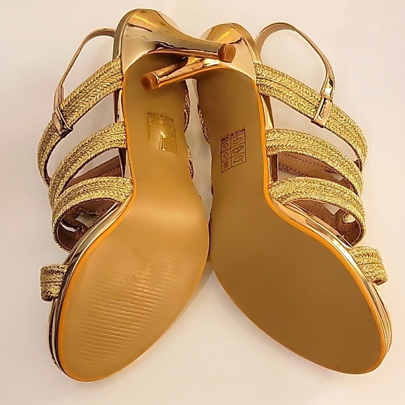 Gorgeous Lady GODIVA | Stiletto Gold Metallic Rope | Heels | Open | Size 10 - Picture 12 of 17